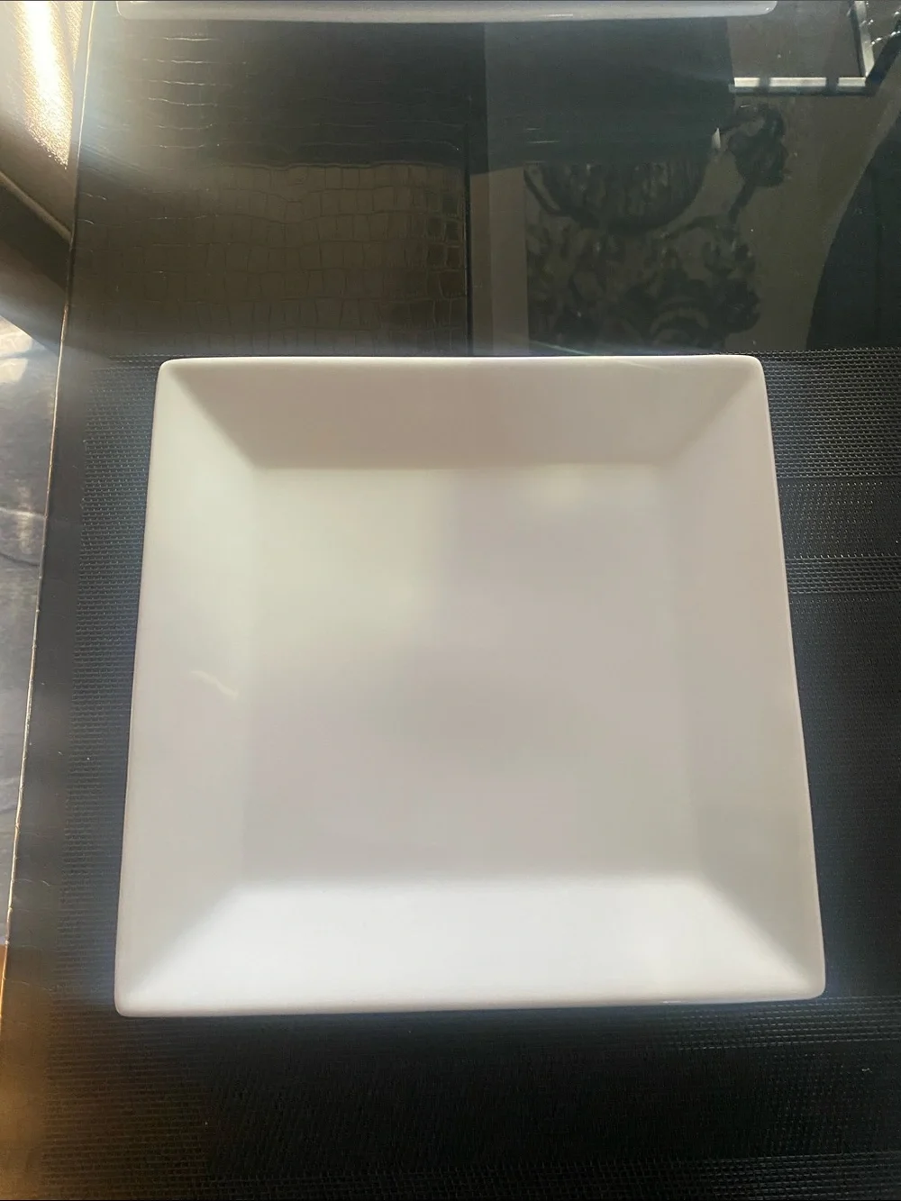 NWT Pier 1 Minimalist Square White Serving plates set of 3 8.5x8.5
